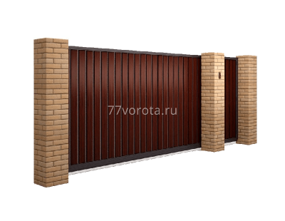 Откатные автоматические ворота Hormann 5000x2050 с металлическим полотном - фото 6334